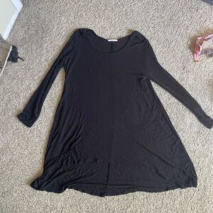 Black Long Sleeve Mini Dress